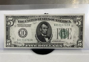 1928 A $5 Federal Reserve Note Dallas - Picture 1 of 8