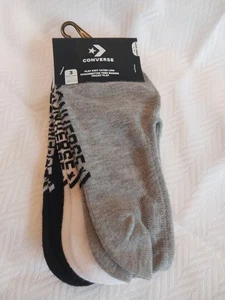 Converse Women's Sock Ultra Low Wick Moisture 3-Pair White Black Gray 4-10 New - Picture 1 of 8