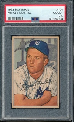 Bowman Mickey Mantle #101 1952 PSA 2,5 - Yankees - centrado - ¿candidato a MBA? Foto 1 de 4