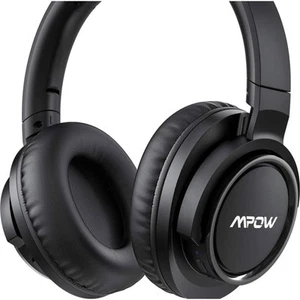 Mpow Black H18 Wireless Over Ear Headphones w/Mic Black Travel Headset - Picture 1 of 8
