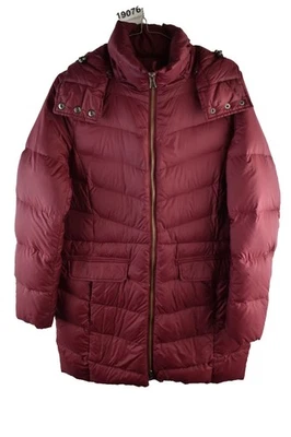 LANDS END Red Down Padded Coat size S Womens Full Zip Hooded Long Puffer Coat - Image 1 of 4