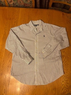 Ralph Lauren Sport Camisa a Rayas Algodón Abotonada Talla Grande Hombre Creo Foto 1 de 4