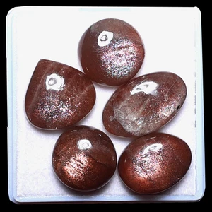 Galaxy Glitter ~ lotto 5 pezzi pietra solare viola naturale foschia 13-19 mm pietre preziose cabochon - Foto 1 di 11