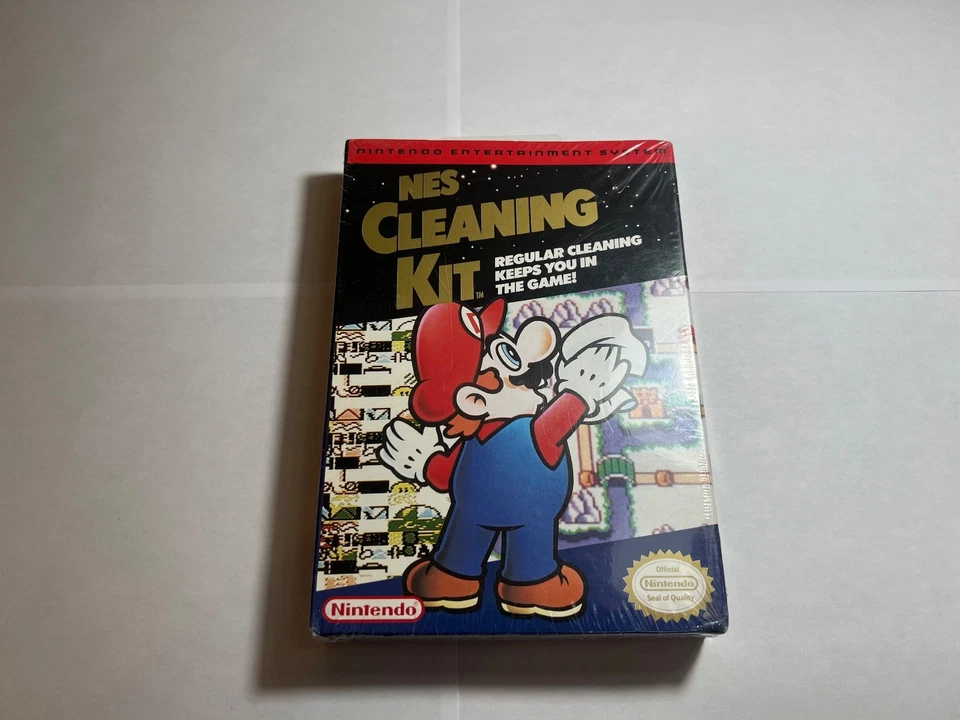 NEW SEALED Nintendo NES Cleaning Kit Mario Version Variant 1991 w/ Hang Tab - Image 1 of 4
