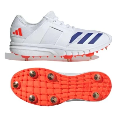 adidas Kids Howzat 2.0 Spike White Blue Red Cricket Shoes Size UK 6.5- Free P&P - Image 1 of 4