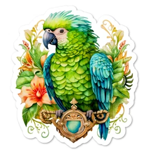 Parrot Bird Vinyl Sticker, Water Resistant, Scrapbooking, Laptop, Water Bottle - Picture 1 of 1