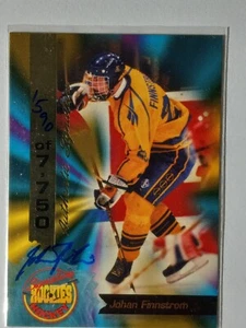 1994-95 Signature Rookies Johan Finnstrom Auto. 1590/7750 Rogle BK #6 - Bild 1 von 2