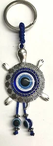 Hanging Large Turtle Key Chain Feng Shui Lucky Blue Evil Eye Protect NEW PCK7085 - Picture 1 of 3