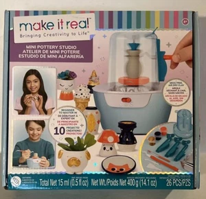 Make It Real Mini Pottery Studio ~ 26 pcs DIY Pottery Kit Air Dry ~ NEW! - Picture 1 of 3
