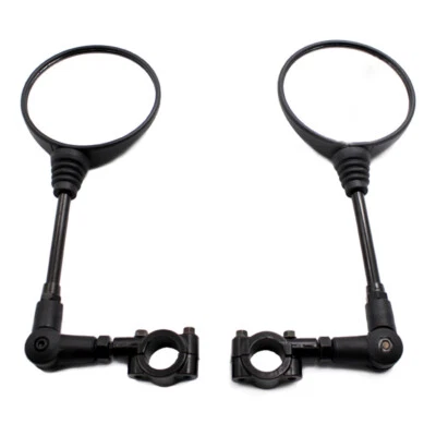 Espejos retrovisores laterales laterales roscados con extremo de manillar negro de 10 mm aptos para motocicleta Foto 1 de 4
