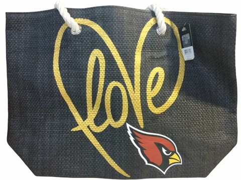 Arizona Cardinals Love Woven Tote Bag Little Earth Products W Rope Handles(6K) Cover