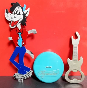USSR Bottle opener Nu,pogodi. Figurine Wolf with Guitar - Picture 1 of 22