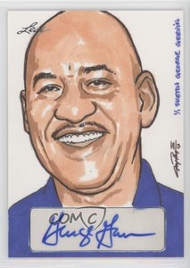 2013 Leaf Masterworks Sketch Cards 1/1 Jay Pangan George Gervin Auto HOF 1j8
