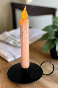 Primitive/Country Black Metal Taper Candle Holder 3.5" - Picture 1 of 3