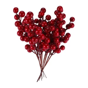10Pcs Christmas Simulation Berries Bouquet Twig Aetifical Berry Branches - Picture 1 of 12