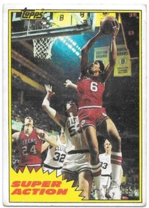 Tarjeta de baloncesto Julius Erving Philadelphia 76ers #104 Topps 1981-82 MUY BONITA - Imagen 1 de 2