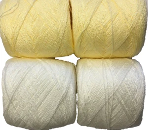 Cristal lace yarn. Colors Yellow/Cream Acrylic/Rayon. 900 yards each. 1 set of 4 - Picture 1 of 3