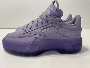 Reebok Club C Cardi B Leather Sneakers Shoes Youth 5Y Womens 6.5 Crisp Purple - Picture 1 of 19