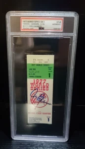 1977 Ticket Stub Authentic Autograph Chris Chambliss World Series Game 1 PSA - Picture 1 of 4