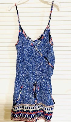 French Connection Romper Size 0 Boho Blue Women EUC - Image 1 of 4