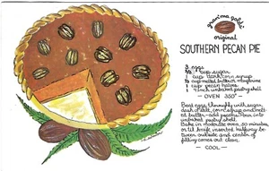 Vintage Florida Chrome Postcard Gran'ma Golds Original Southern Pecan Pie Recipe - Picture 1 of 2