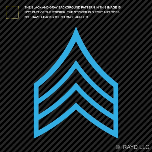 E-5 Sargento Rango Pegatina Troquelada Calcomanía SGT OR-5 E5 Ejército de EE. UU. Foto 1 de 1