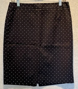 Liz Claiborne Pencil Skirt Women’s Size 6 Black White Polkadot Zip Lined Career - Picture 1 of 6