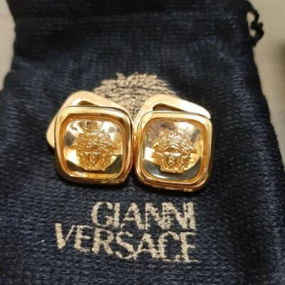 Gianni Versace Medusa запонки золото прозрачный мужской модный из Японии y3963 - Изображение 1 из 3
