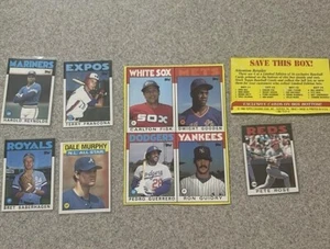 1986 Topps 4 Panel uncut Malong mit anderen Karten. Zustand siehe Beschreibung. - Bild 1 von 6