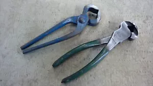 2 NAIL WIRE END CUTTING FARRIER NIPPER PLIERS KRAEUTER 6" & Italy 6" - Picture 1 of 12