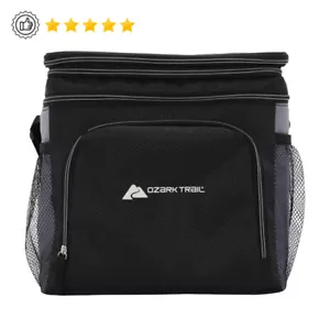 24 Can Soft-Sided Cooler Organizer Bag Adjustable Storage Bags Durable Black New - Picture 1 of 2