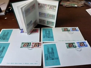QE2 Silver Wedding Omnibus set.27 MNH sets + FDC's & odds in small book(Ref324) - Picture 1 of 10