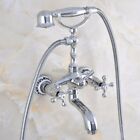 Chrome Brass Bathroom Bath Clawfoot Tub Mixer Tap Faucet Hand Shower ytf814