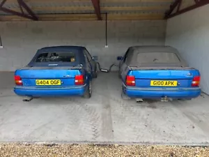 BARN FIND! 2x Ford Escort 1.6i Azure Blue 1989 XR3i Cabriolet Unrestored 2 CARS - Picture 1 of 10