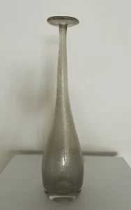 Vintage XL Smokey Bullicante Art Glass Vase - Picture 1 of 5