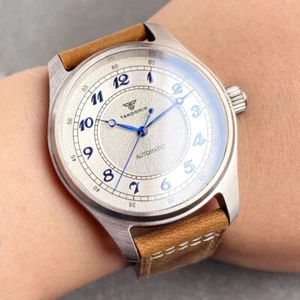 New Tandorio 39mm Matte White Pilot 20ATM Sapphire Glass NH35A PT5000 Men Watch - Picture 1 of 11