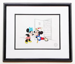 DISNEY ART 18X21 MICKEY'S BIRTHDAY PARTY MICKEYS SURPRISE MINNIE 1993 LE SERICEL - Picture 1 of 2
