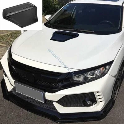 For Honda Civic 2016-2021 Type-R Style Black Front Engine Hood Air Outlet Cover - Image 1 of 4
