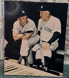 Early 50's Mickey Mantle Casey Stengel BECKETT COA Signed Autographed MAG PHOTO 