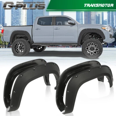 New 4Pcs Fit For 2016-2022 Toyota Tacoma Pocket Rivet Black Wheel Fender Flares - Image 1 of 4