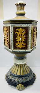 Vintage Handmade Beautiful Ceramic Container With Lid Includes Pearls 12” Tall - Picture 1 of 8
