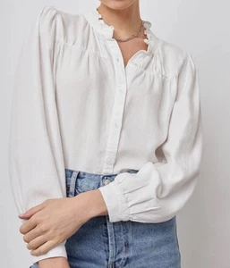 Rails Women’s Camille Top White Long Sleeve Blouse Cottagecore Casual Medium - Picture 1 of 13