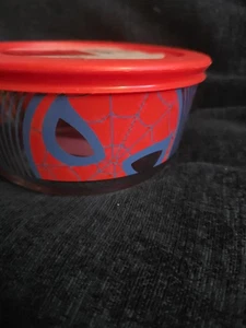 NEW PYREX Marvel Comics Spider-Man Face glass bowl w/lid 4 Cup Capacity (946 ml) - Picture 1 of 7