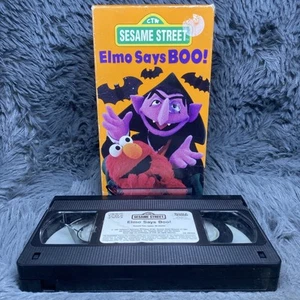 Sesame Street: Elmo Says BOO! VHS Tape 1999 Halloween Spooky Cartoon Show Rare - Picture 1 of 8