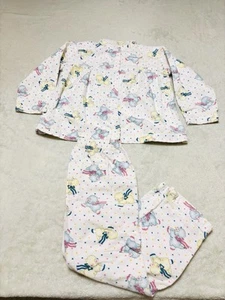 Vintage 90s Counting Sheep with Bows Hearts Kids Sleepwear Pajama Set 2 Piece - Picture 1 of 9