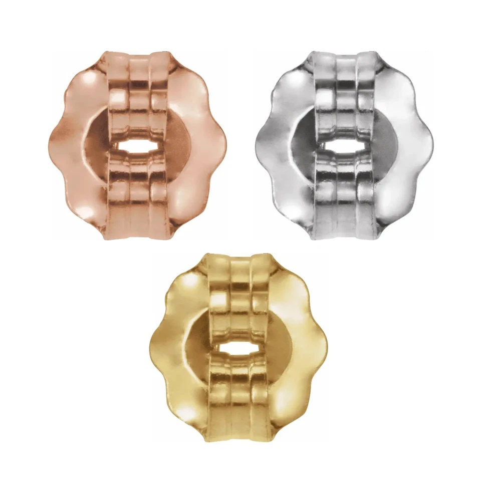 Pendiente de oro 14K platino o plata ligero pendiente de fricción trasero 4,2 mm Foto 1 de 1