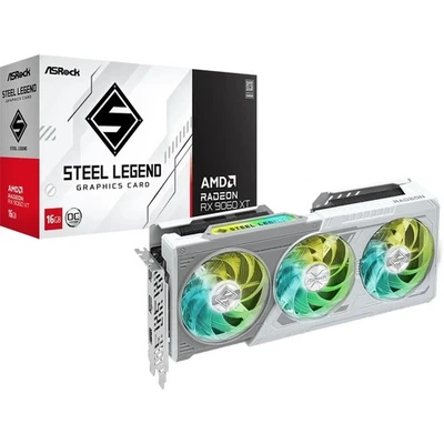 Grafikkarte ASRock Radeon RX 9060 XT 16GB Steel Legend OC Grafikkarte - 16GB GDD - Bild 1 von 4