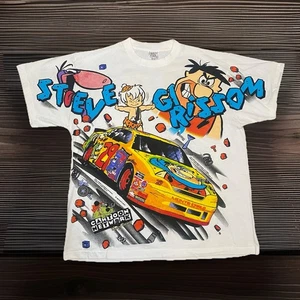 Wild Oats Steve Grissom #29 Cartoon Network NASCAR Flintstones Racing Tee XL AOP - Picture 1 of 8
