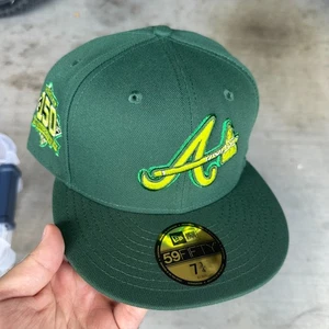 Size 7 3/4 HAT CLUB Atlanta Braves Crocodile Pack RARE 59fifty New Era Fitted - Picture 1 of 3