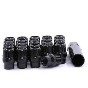 24 ET Spline Open End Black 12x1.25 Lug Nuts - Picture 1 of 2